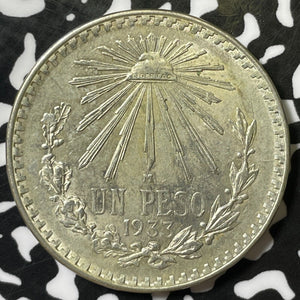 1933 Mexico 1 Peso Lot#E5000 Silver! High Grade! Beautiful!