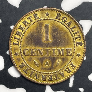 1885-A France 1 Centime Lot#C0892 Beautiful Detail, Cleaned