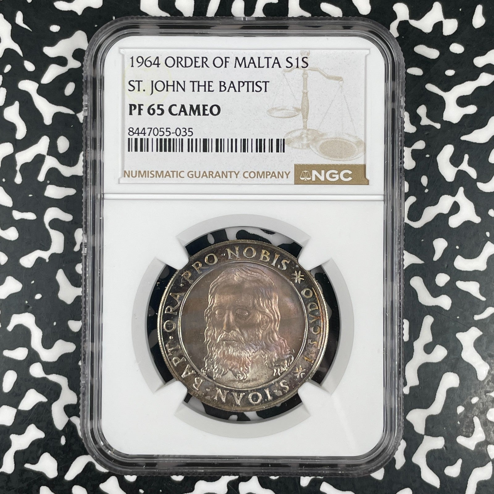 1964 Malta John The Baptist 1 Scudo NGC PR65 Cameo Lot#G3608 Silver! Proof!