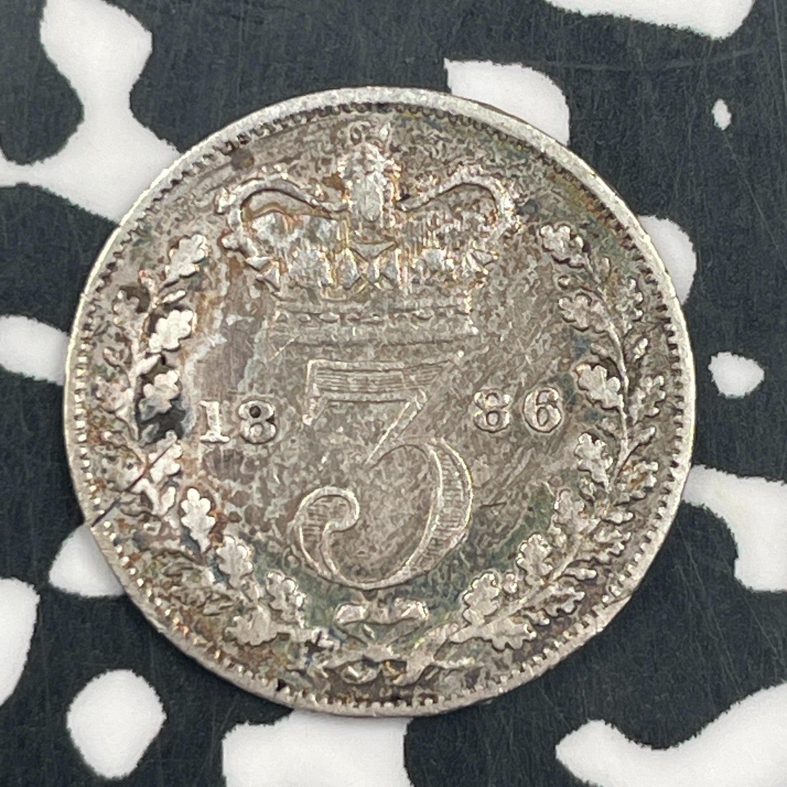 1886 Great Britain 3 Pence Threepence Lot#F5659 Silver!