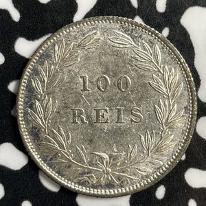 1886 Portugal 100 Reis Lot#E1567 Silver! High Grade! Beautiful!