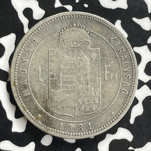 1881 Hungary 1 Forint Lot#C0133 Silver!