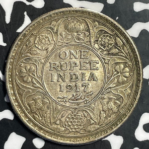 1917 India 1 Rupee Lot#E8030 Silver!