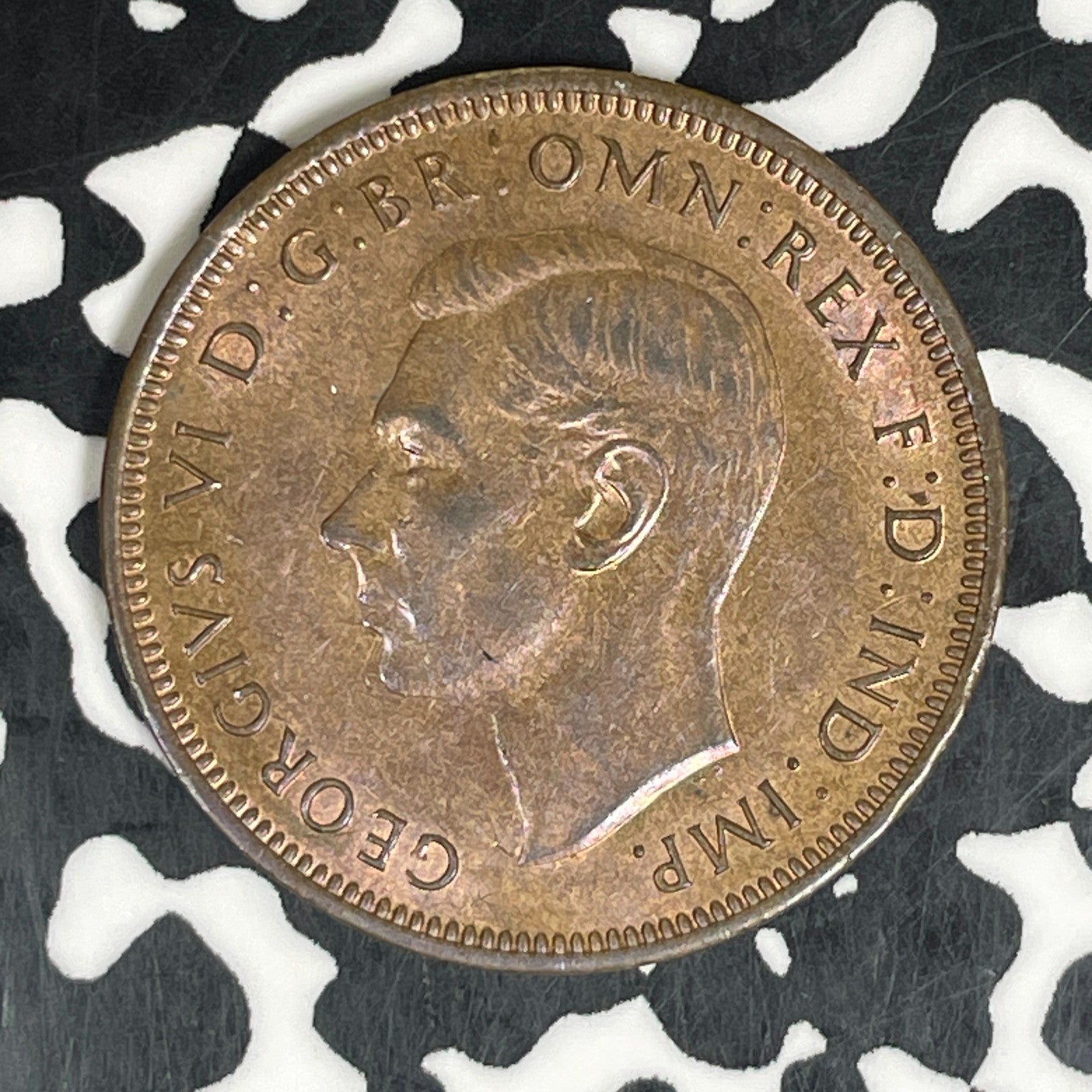 1944 Great Britain 1/2 Penny Half Penny Lot#C6243 High Grade! Beautiful!