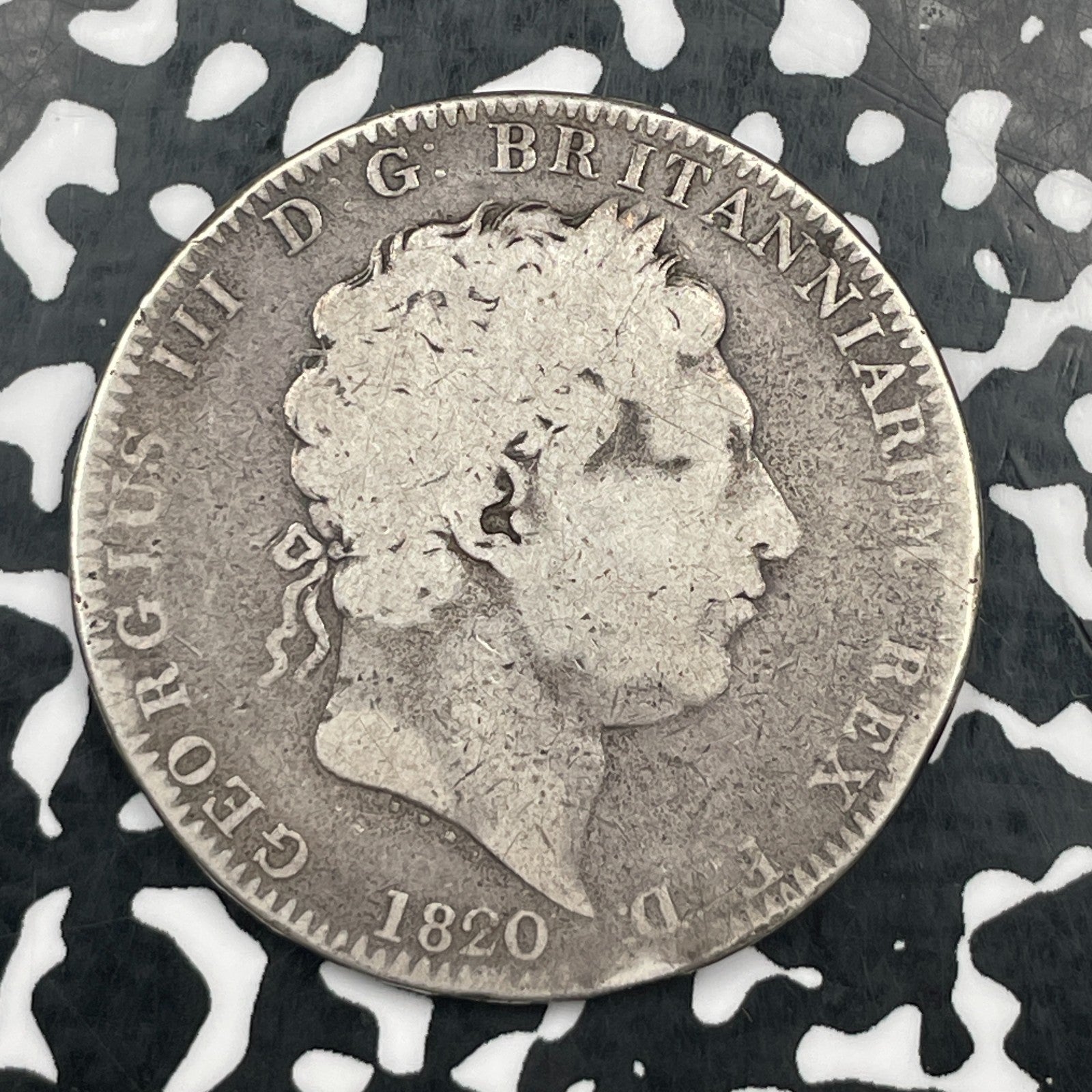 1820 Great Britain George III 1 Crown Lot#JM1846 Large Silver!