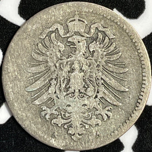 1873-A Germany 20 Pfennig Lot#D9151 Silver!