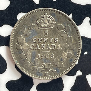 1903-H/H Canada 5 Cents Lot#T7801 Silver!