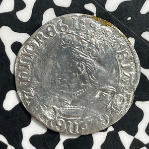 (1553-54) Great Britain Queen Mary 4 Pence Lot#JM9557 Silver! Harshly Cleaned