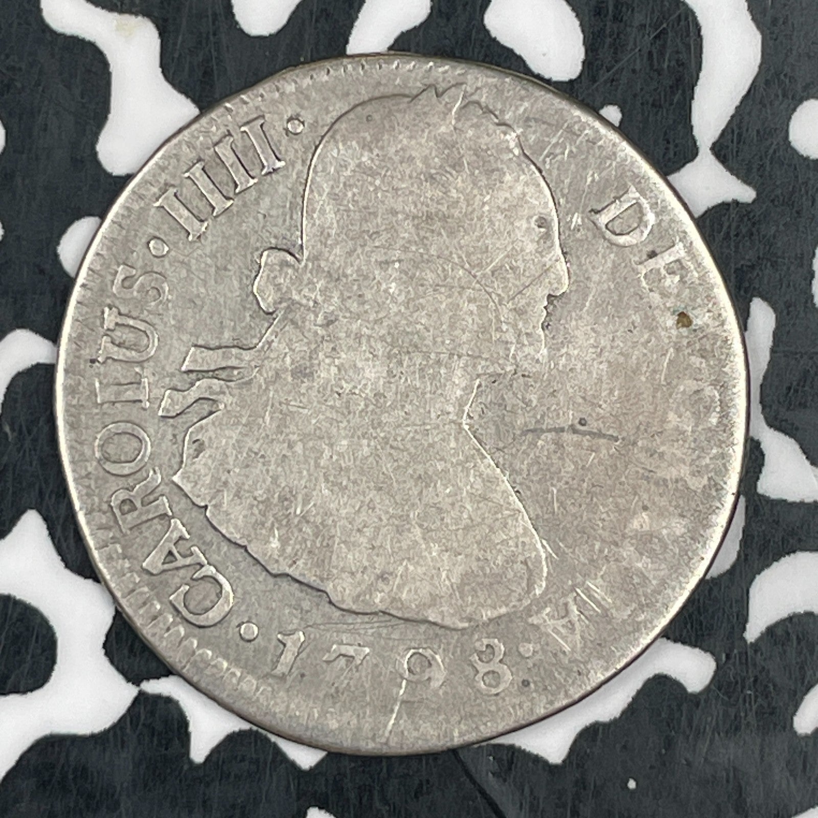 1798-NG M Guatemala 2 Reales Lot#F7537 Silver!