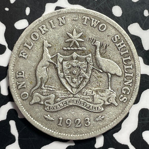 1923 Australia 1 Florin Lot#T1549 Silver! Better Date