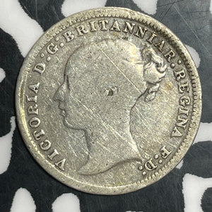 1874 Great Britain 3 Pence Threepence Lot#T2857 Silver!