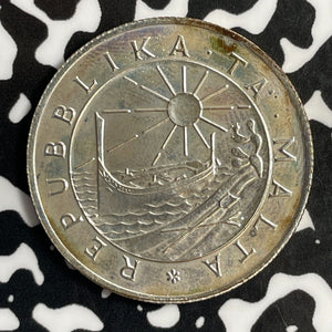 1981 Malta 2 Pounds Lot#E1519 Silver! Proof!