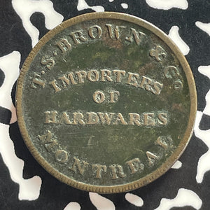 (1837) Lower Canada Montreal T.S. Brown 1/2 Penny Token Lot#T7774