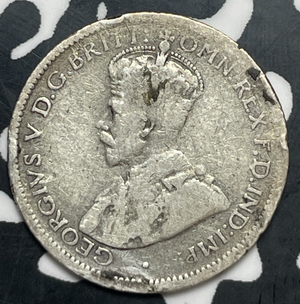 1924 Australia 6 Pence Sixpence Lot#T9997 Silver! Rim Ding