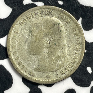1893 Netherlands 10 Cents Lot#C0544 Silver!
