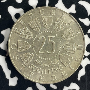1958 Austria 25 Schilling Lot#T8551 Silver! High Grade! Beautiful!