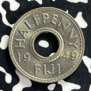 1949 Fiji 1/2 Penny Half Penny Lot#T9632 High Grade! Beautiful!
