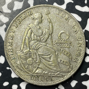 1930 Peru 1 Sol Lot#E7107 Large Silver Coin!