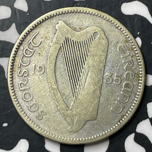 1935 Ireland 1 Shilling Lot#E8081 Silver!