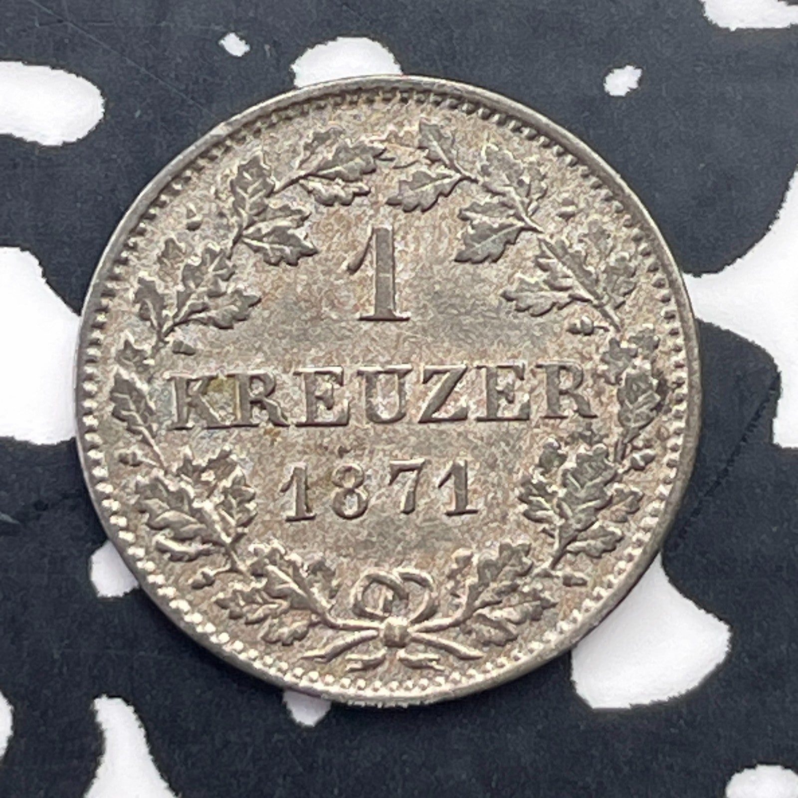 1871 Germany Hesse-Darmstadt 1 Kreuzer Lot#C2647 Nice!