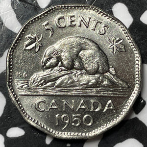 1950 Canada 5 Cents Lot#D7290 High Grade! Beautiful!