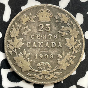 1908 Canada 25 Cents Lot#T0319 Silver!