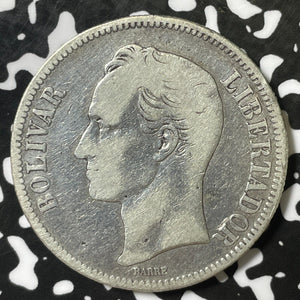 1888 Venezuela 5 Bolivares Lot#E4863 Large Silver Coin!