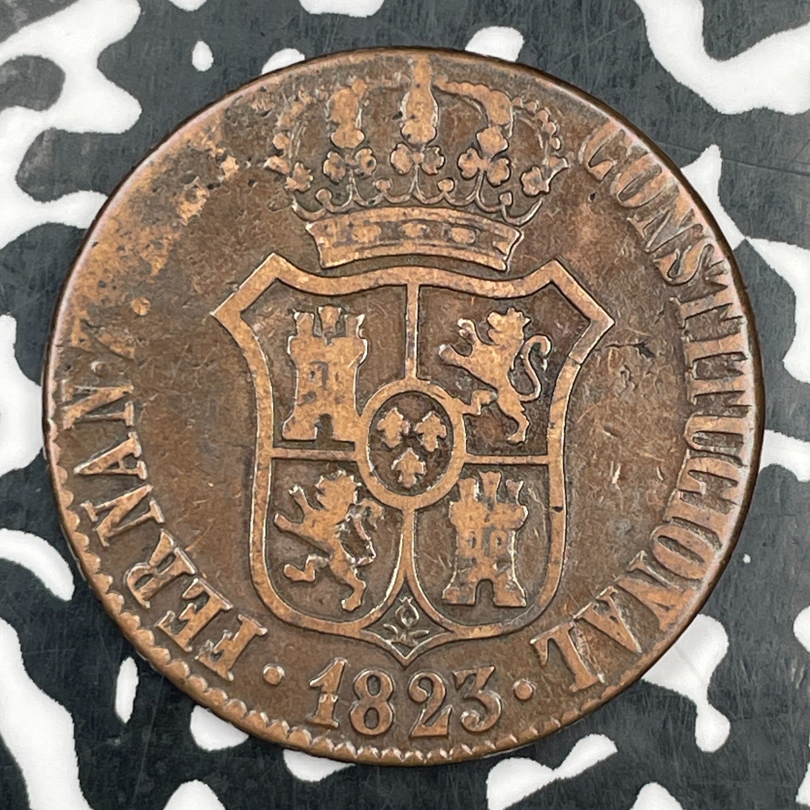 1823 Spain Barcelona 6 Quartos Lot#F9041