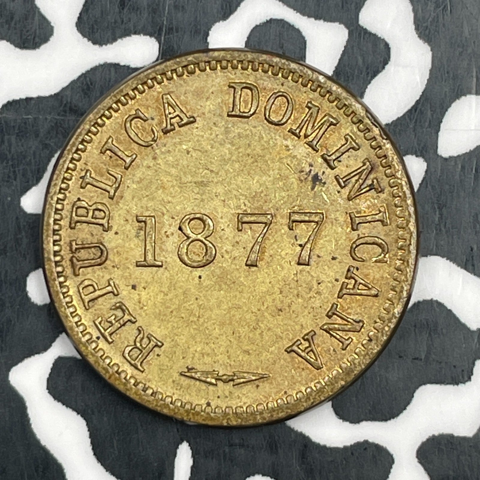 1877 Dominican Republic 1 Centavo Lot#JM1940 High Grade! Beautiful!