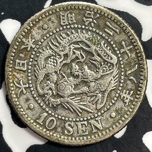 (1895) Japan 10 Sen Lot#T0100 Silver!