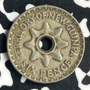 1943 New Guinea 6 Pence Sixpence Lot#T6888 Silver!