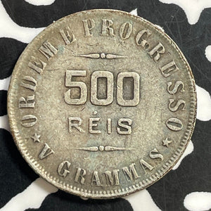 1907 Brazil 500 Reis Lot#T0431 Silver!