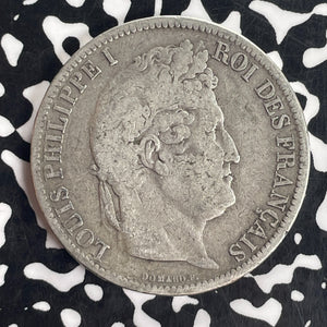 1831-W France 5 Franc Lot#T8333 Large Silver Coin!