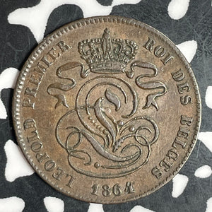 1864 Belgium 2 Centimes Lot#T2468 Nice!