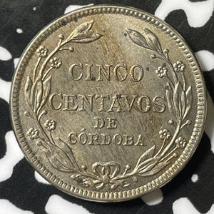 1937 Nicaragua 5 Centavos Lot#E4946 High Grade! Beautiful!