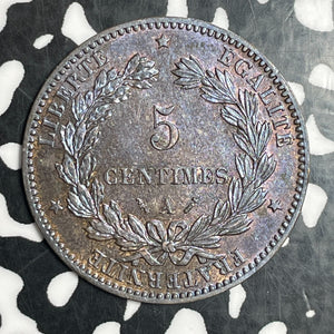 1881-A France 5 Centimes Lot#T3234 High Grade! Beautiful!
