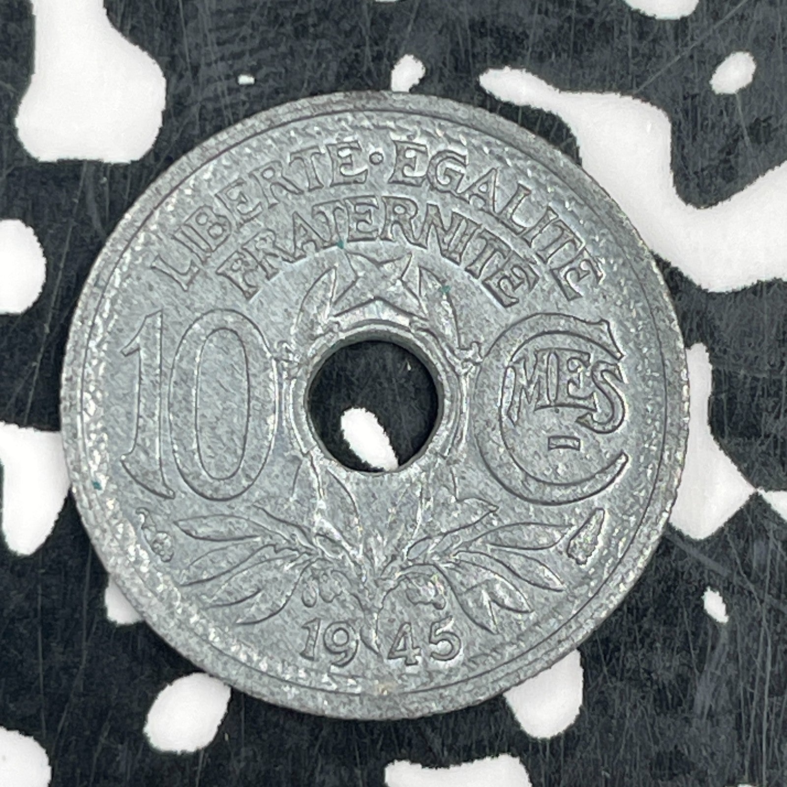 1945 France 10 Centimes Lot#F7510 High Grade! Beautiful! KM#906.1