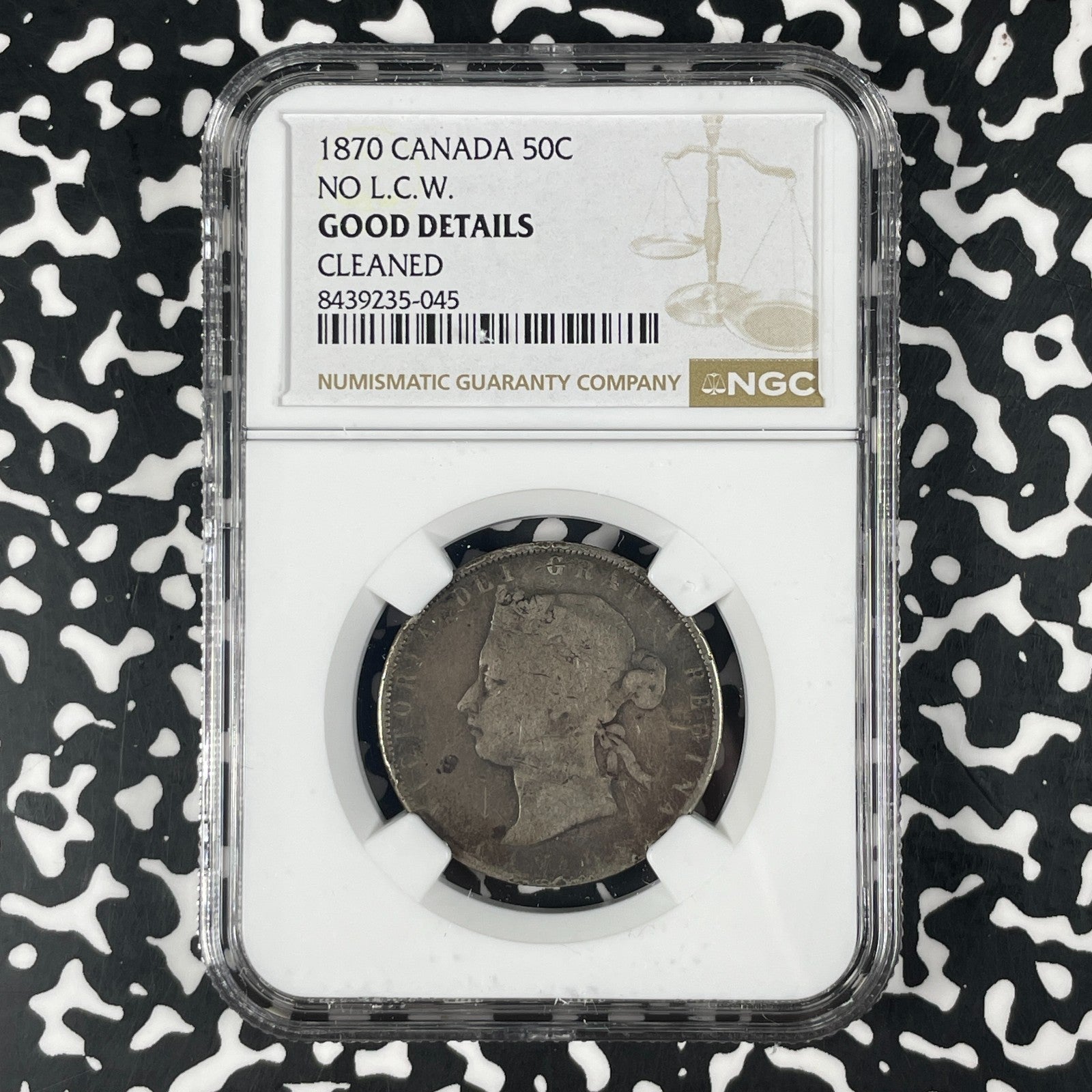 1870 Canada 50 Cents NGC Cleaned-Good Details Lot#G3287 Silver! No 'L.C.W.'