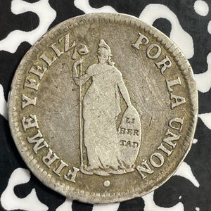 1828 Peru 2 Reales Lot#T0017 Silver!