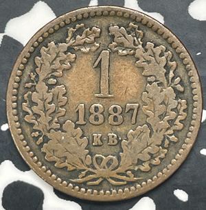 1887-KB Hungary 1 Kreuzer Lot#C0371