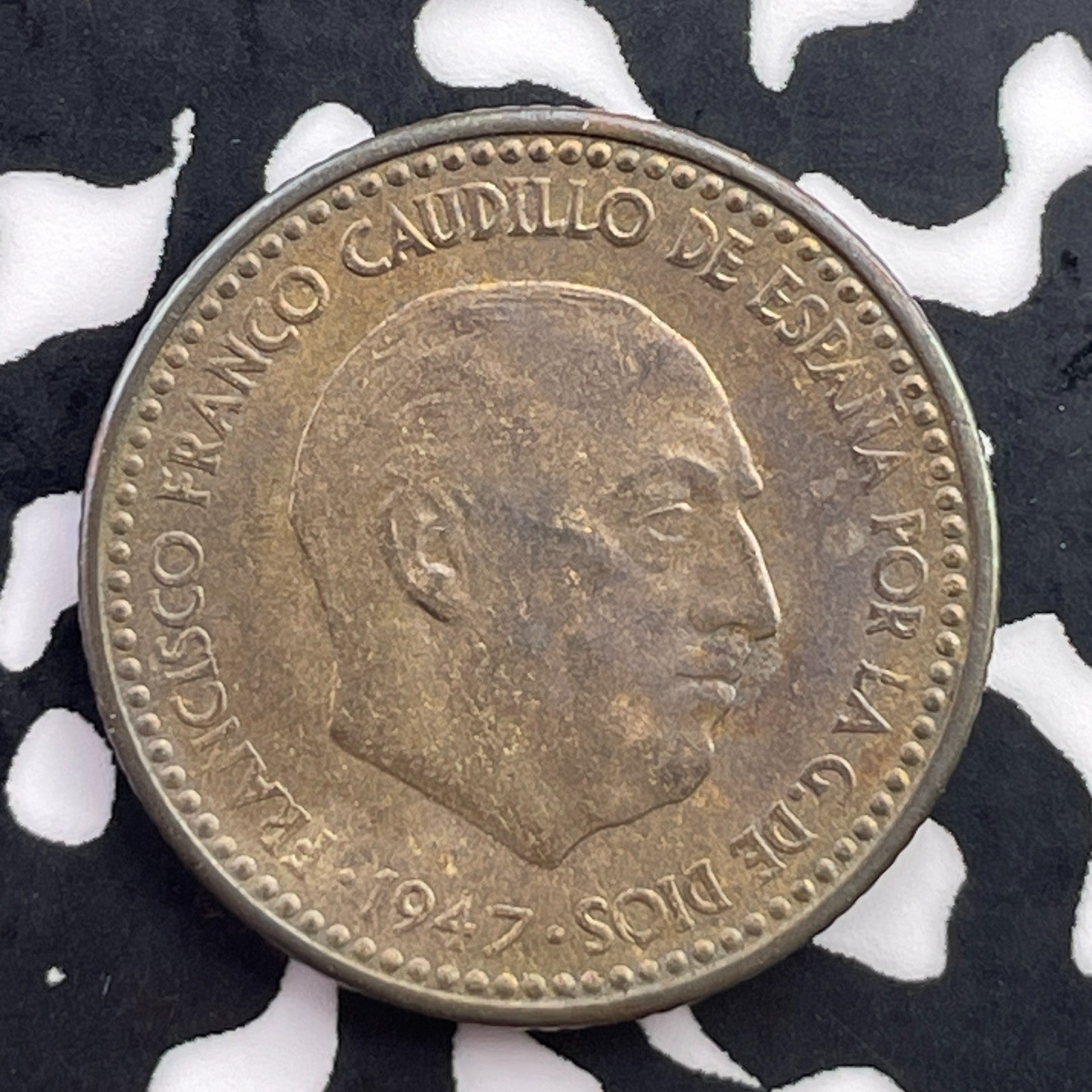 1947(53) Spain 1 Peseta Lot#C5644 High Grade! Beautiful!