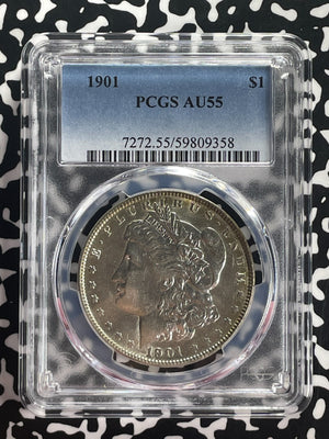 1901 U.S. $1 Morgan Dollar PCGS AU55 Lot#G689 Silver! Key Date!