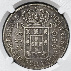 1814-R Brazil 960 Reis NGC XF45 Lot#G7501 Large Silver!