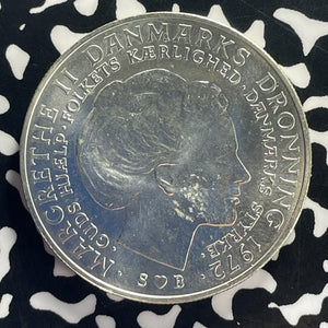 1972 Denmark 10 Kroner Lot#T8659 Large Silver Coin! High Grade! Beautiful!