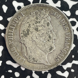 1834-A France 5 Francs Lot#T8311 Large Silver Coin!