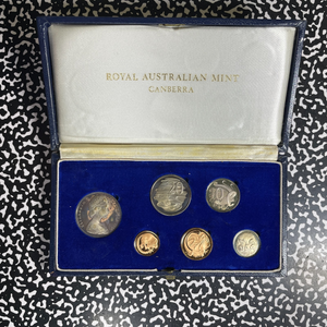 1966 Australia 6x Coin Proof Set Lot#B2717 Including Silver! With Case
