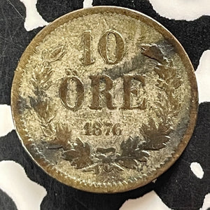 1876 Sweden 10 Ore Lot#T4119