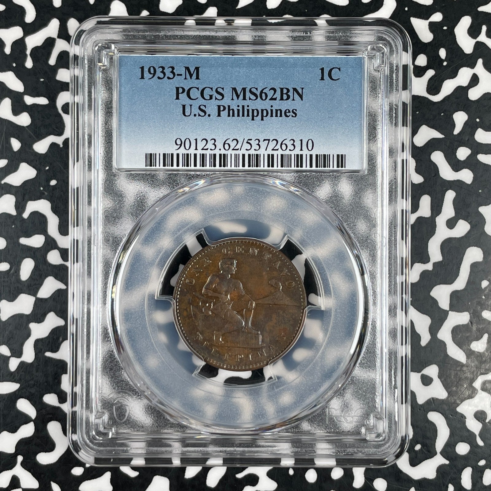 1933-M U.S. Philippines 1 Centavo PCGS MS62BN Lot#G3845 Nice UNC!