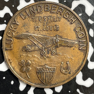 1927 U.S. Charles Lindbergh Spirit of St. Louis Lucky Token Lot#E6030 32mm