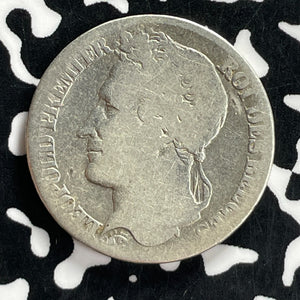 1844 Belgium 1 Franc Lot#T7203 Silver! Better Date